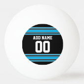 Black Blue Sports Jersey met Jouw naam en nummer Pingpongbal (Achterkant)