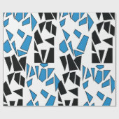 Black Blue Stained Glass Pattern Cadeaupapier (Vlak)