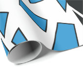 Black Blue Stained Glass Pattern Cadeaupapier (Rol Hoek)