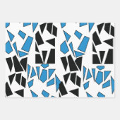 Black Blue Stained Glass Pattern Inpakpapier Vel (Voorkant)