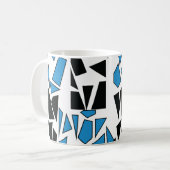 Black Blue Stained Glass Pattern Koffiemok (Voorkant links)