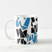 Black Blue Stained Glass Pattern Koffiemok (Links)