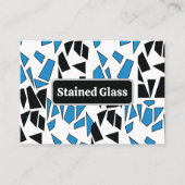 Black Blue Stained Glass Pattern Visitekaartje (Voorkant)