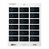Black Blue Star of David Retouradres Etiket (Full Sheet)