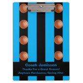 Black Blue Stripe, Basketball Team Coach Dank je Klembord (Voorkant)