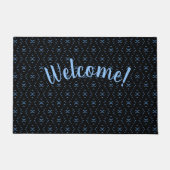 Black & Blue Tribal Boho Personalized Doormat Deurmat (Voorkant)