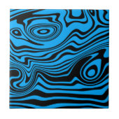 Black Blue Waves Keramische Tegel - Kies kleuren Tegeltje (Voorkant)