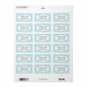Black Blue White Herringbone Classic Custom Etiket (Full Sheet)