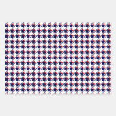 Black Blue White Houndstooth Inpakpapier Vel (Voorkant 2)