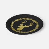 Black Blue Wreater Deer Antlers kerst Papieren Bordje (Gekanteld)