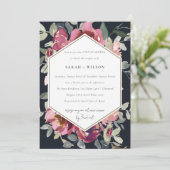 BLACK BLUSH BURGUNDY ROOS COUPLY SHOWER INVITE BEDANKKAART (Staand voorkant)