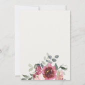 BLACK BLUSH BURGUNDY ROOS COUPLY SHOWER INVITE BEDANKKAART (Achterkant)