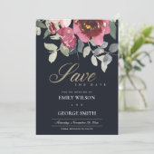 BLACK BLUSH BURGUNDY ROOS FLORA BEWAREN DE DATUM K BEDANKKAART (Staand voorkant)