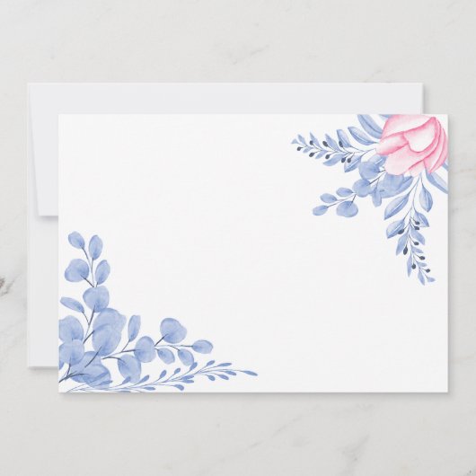 Black & Blush Dusty Blue Mauve Eucalyptus Weddensc Save The Date (Achterkant)