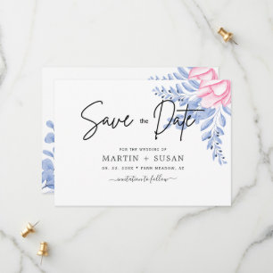 Black & Blush Dusty Blue Mauve Eucalyptus Weddensc Save The Date