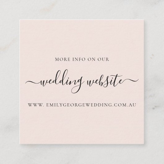 BLACK BLUSH GOLD FLORAL WATERVERF WEDDING WEBSITE VIERKANTE VISITEKAARTJE (Achterkant)