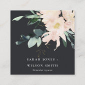 BLACK BLUSH GOLD FLORAL WATERVERF WEDDING WEBSITE VIERKANTE VISITEKAARTJE (Voorkant)