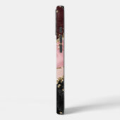 Black Blush Gold Glitter Agaat Monogram Case-Mate iPhone Case (Achterkant / Links)