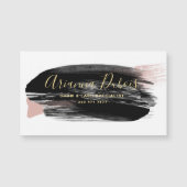 Black Blush Gold Waterverf Business Magnet Kaart (Voorkant)
