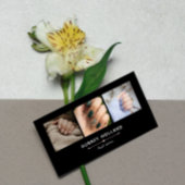 Black Blush Pink Elegant Nail Artist Photo Collage Visitekaartje