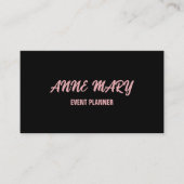 Black Blush Pink Girly Cute Custom Classant Elegan Visitekaartje (Voorkant)