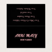 Black Blush Pink Girly Cute Custom Classy Modern Visitekaartje (Buitenkant ongevouwen)