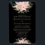 Black Blush Pink Painted Florals Wedding Invite Magneet<br><div class="desc">Je zal van deze mix houden en collecties stukjes matchen. Sommige elementen zijn verschillend: zwarte en zwarte roze waterverf botanische pinda's op een elegante zwarte achtergrond. Op de achterkant van de kaarten staan alleen bloemen met een blote,  roze pinda's. Ideaal voor al je trouwplaatsen. Geniet!</div>