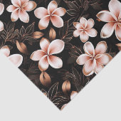 Black Blush Pink Rose Gold Floral Vrijgezellenfees Tissuepapier (Detail)