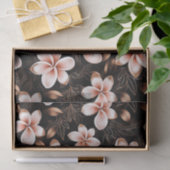 Black Blush Pink Rose Gold Floral Vrijgezellenfees Tissuepapier (Geschenk)