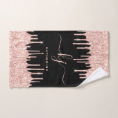 Black Blush Roos Gold Glitter Drivers 2 Monogram Handdoek (Handdoek)