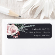 BLACK BLUSH ROOS HOLLY BERRY NIEUW JAAR ADRES