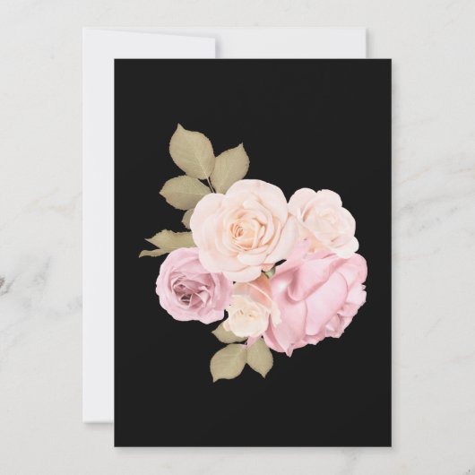 Black Blush Roses Bridesmaids Luncheon Invite (Achterkant)