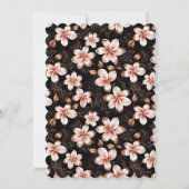 Black Blush Roze Rose Goud Bloemen Verjaardag Kaart (Achterkant)