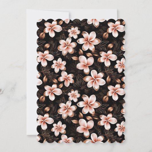 Black Blush Roze Rose Goud Bloemen Verjaardag Kaart (Achterkant)