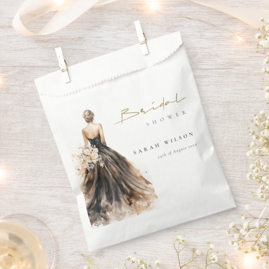 Black Blush Waterverf Trouwjurk Vrijgezellenfeest Bedankzakje (Geknipt)