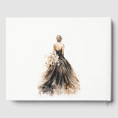 Black Blush Waterverf Trouwjurk Vrijgezellenfeest Gastenboek (Achterkant)