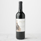 Black Blush Waterverf Trouwjurk Vrijgezellenfeest Wijn Etiket (Voorkant)