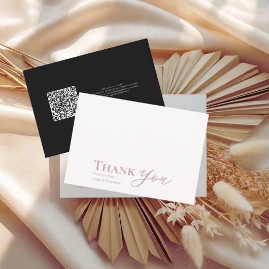 Black Blush Wedding Dank u kaart voor altijd begin