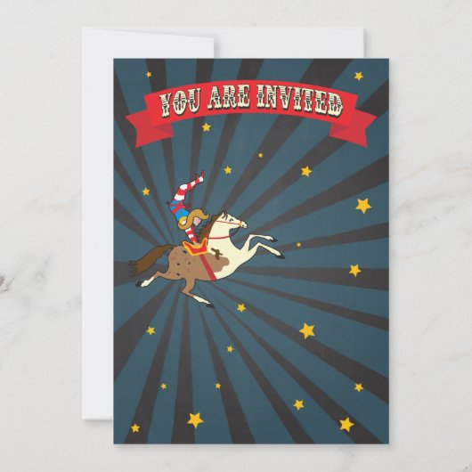 Black Board Verjaardag Circus Party Uitnodigingen (Achterkant)