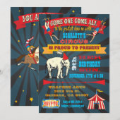 Black Board Verjaardag Circus Party Uitnodigingen (Voorkant / Achterkant)