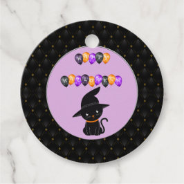 Black Boarder Black Cat Happy Halloween-ballonnen Bedankjes Labels