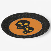 Black Boarder Black Skulls Halloween Papieren Bordje (Gekanteld)