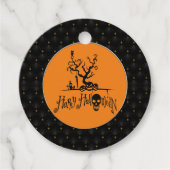 Black Boarder Happy Halloween Grave Yard Bedankjes Labels (Voorkant)