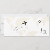 Black Boarding pass ticket Bruiloft Opslaan De dat Kaart (Achterkant)