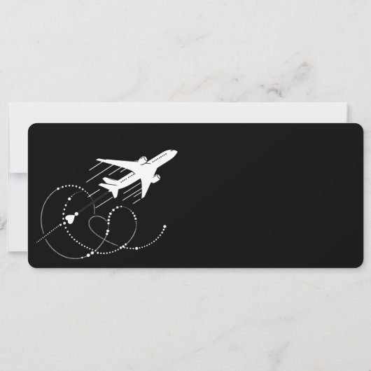 Black Boarding Pass-Vrijgezellenfeest Kaart (Achterkant)