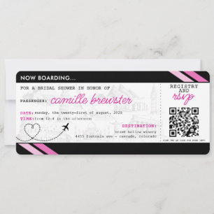 Black Boarding Pass-Vrijgezellenfeest Kaart