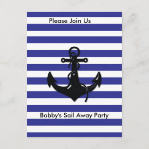 Black Boat Anchor Briefkaart