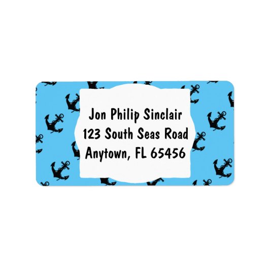 Black Boat Anchor Etiket (Voorkant)