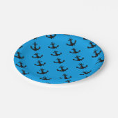 Black Boat Anchor Papieren Bordje (Gekanteld)