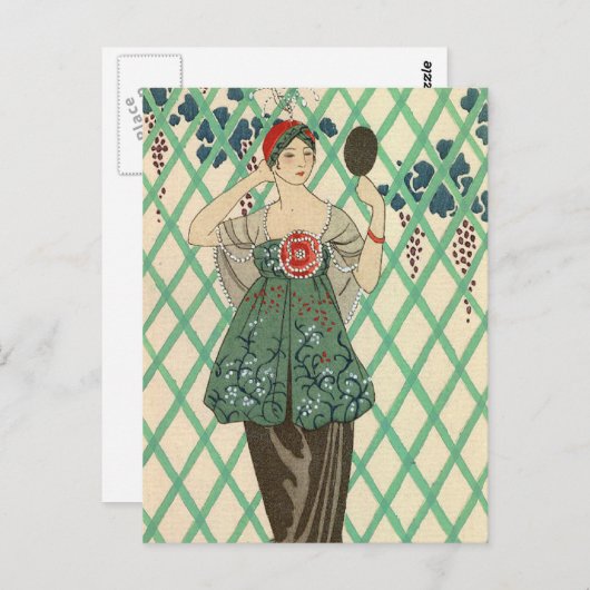 Black Bodice van George Barbier Briefkaart (Voorkant / Achterkant)